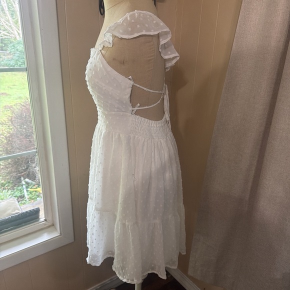 Lulu's White Backless Ruffle Dress - Picture 3 of 5